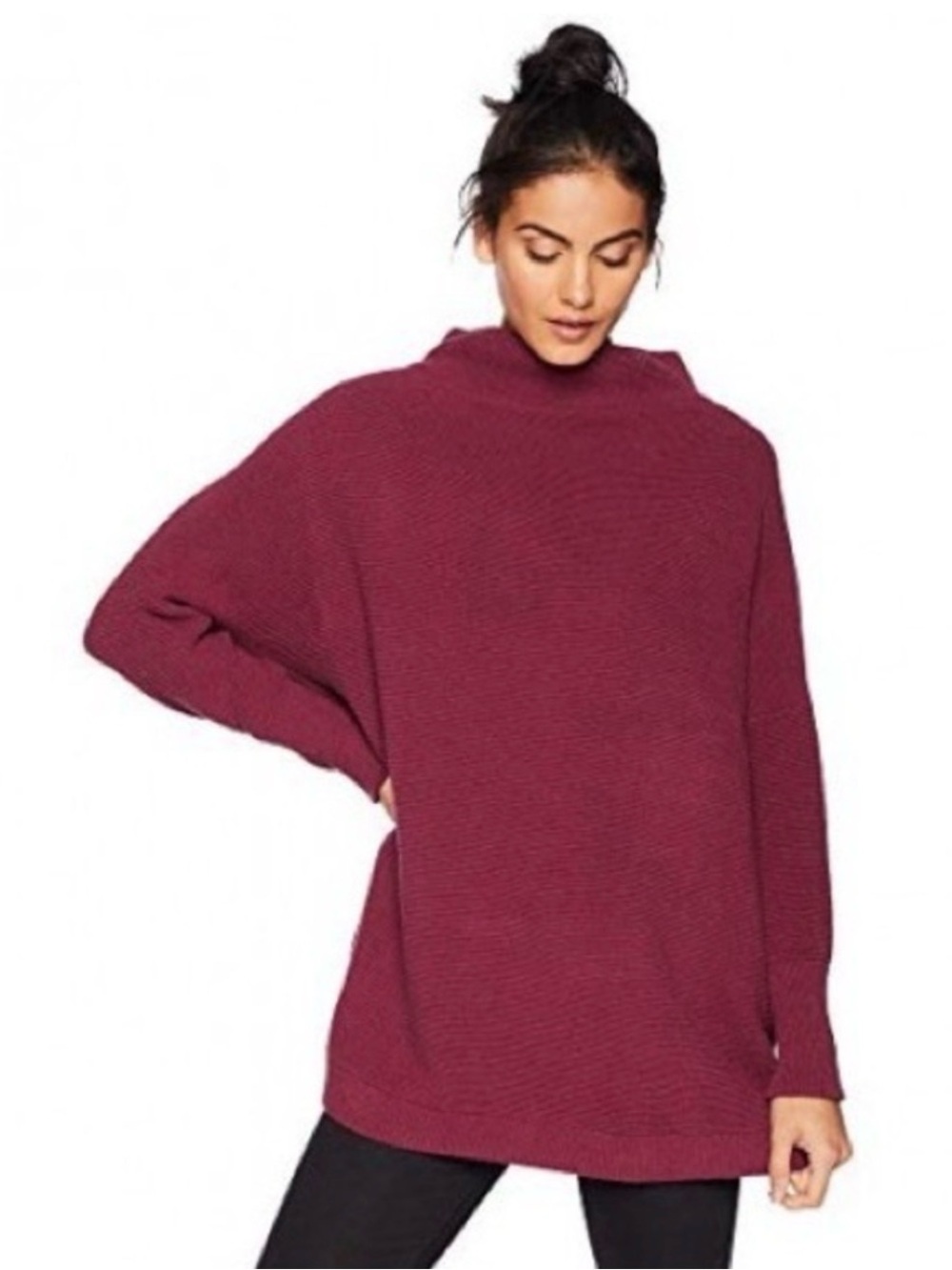 Free People Ottoman Slouchy Tunic Maroon Size XS